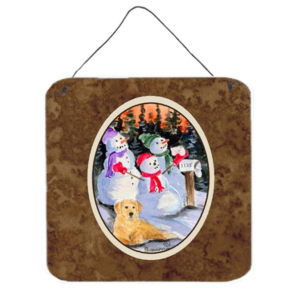 Micasa Snowman With Golden Retriever Aluminium Metal Wall Or Door Hanging Prints MI235845